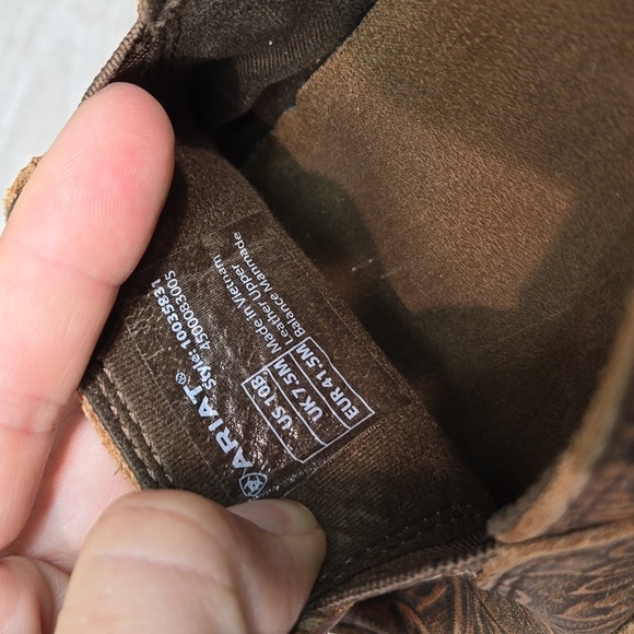 Ariat Womens Leather Cruiser boat  Western Cowboy Loafer Slip on shoes sz 10 - Picture 12 of 12